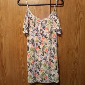 Floral Print Spaghetti Strap Babydoll Tank Top Size 11/13 By Hollister